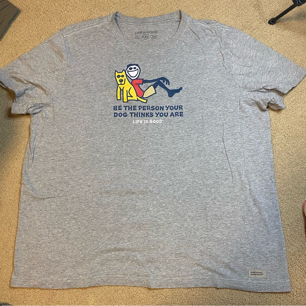 Life Is Good Men's Jake and Rocket Be The Person Crusher Tee Dog - Picture 4 of 10
